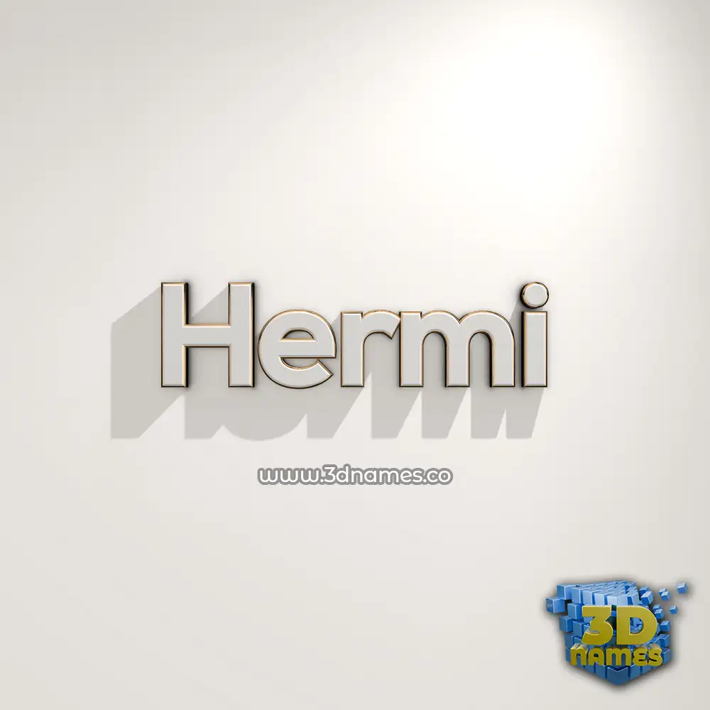 hermi in White Logo Warm style - 3D name wallpaper