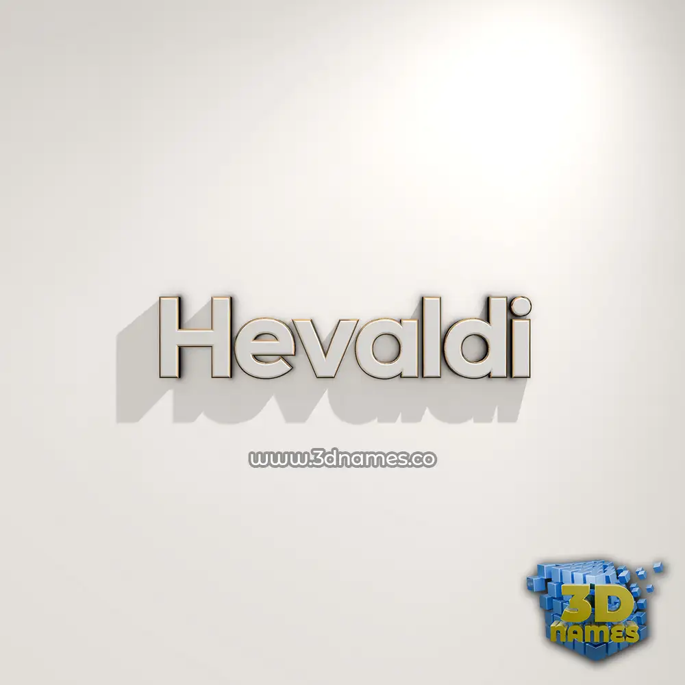 hevaldi in White Logo Warm style - 3D name wallpaper