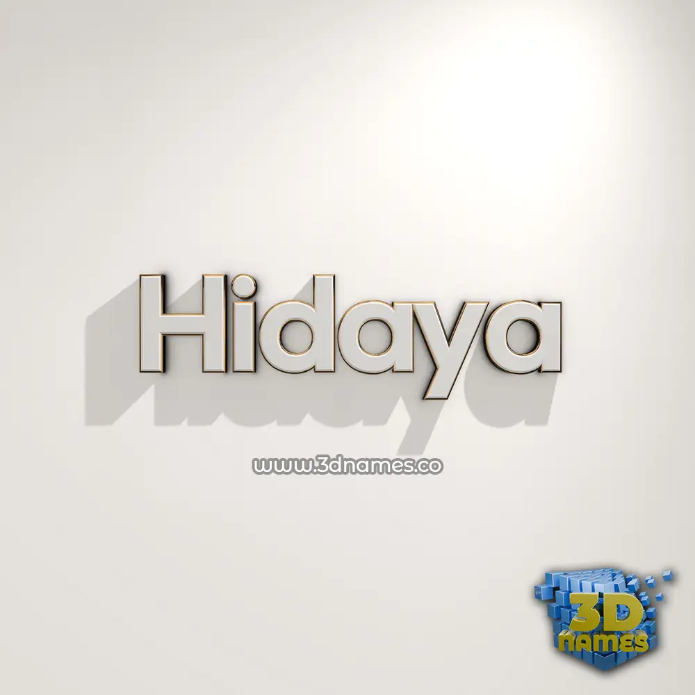 hidaya in White Logo Warm style - 3D name wallpaper