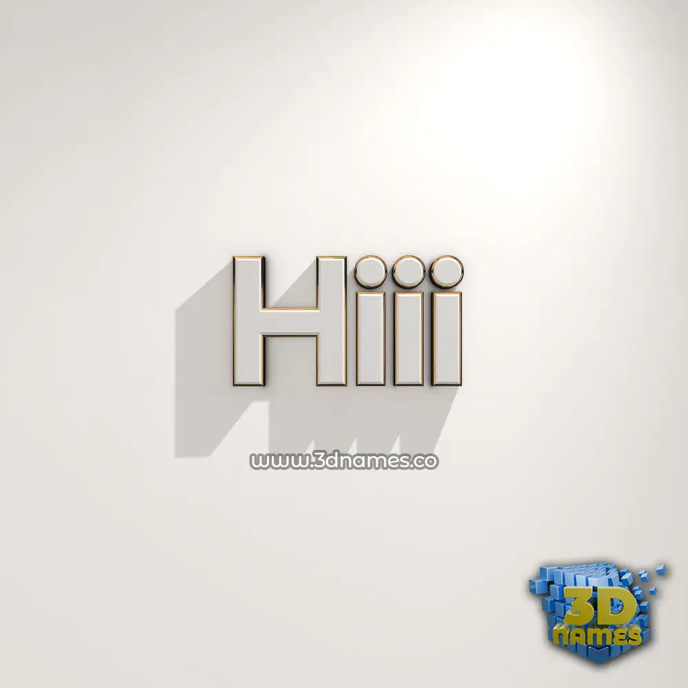 hiii in White Logo Warm style - 3D name wallpaper
