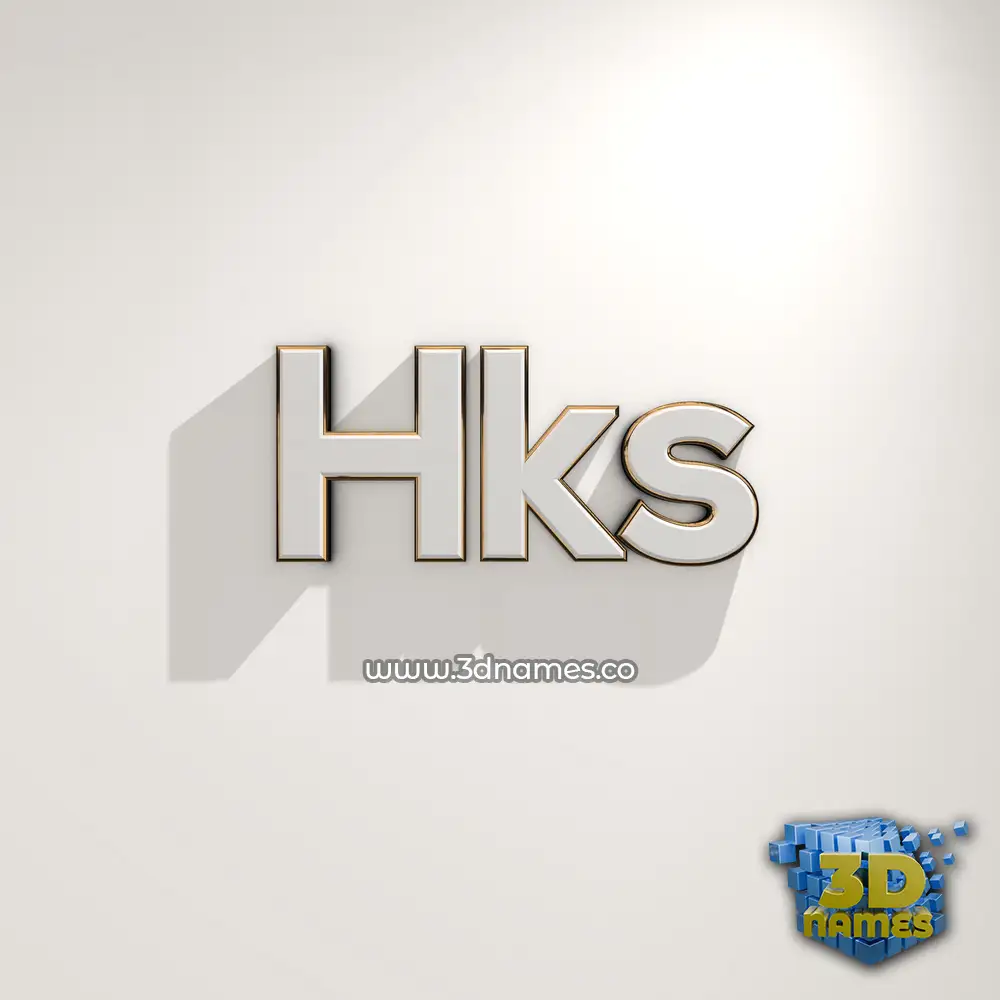 hks in White Logo Warm style - 3D name wallpaper
