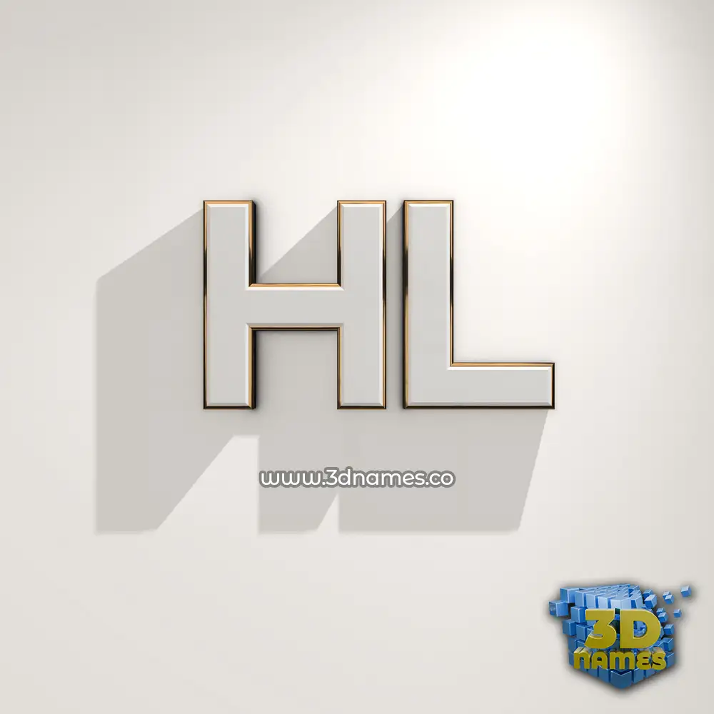 hl in White Logo Warm style - 3D name wallpaper