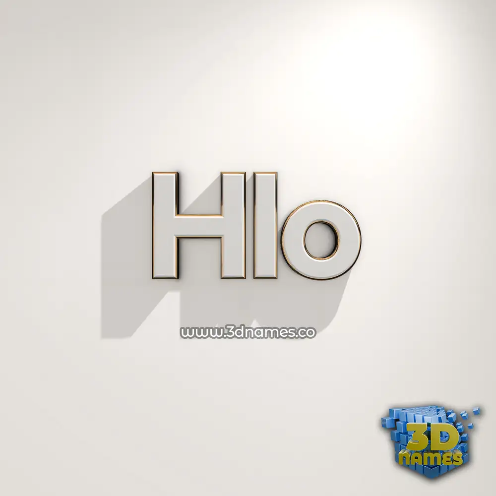 hlo in White Logo Warm style - 3D name wallpaper