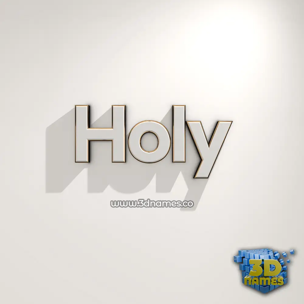 holy in White Logo Warm style - 3D name wallpaper