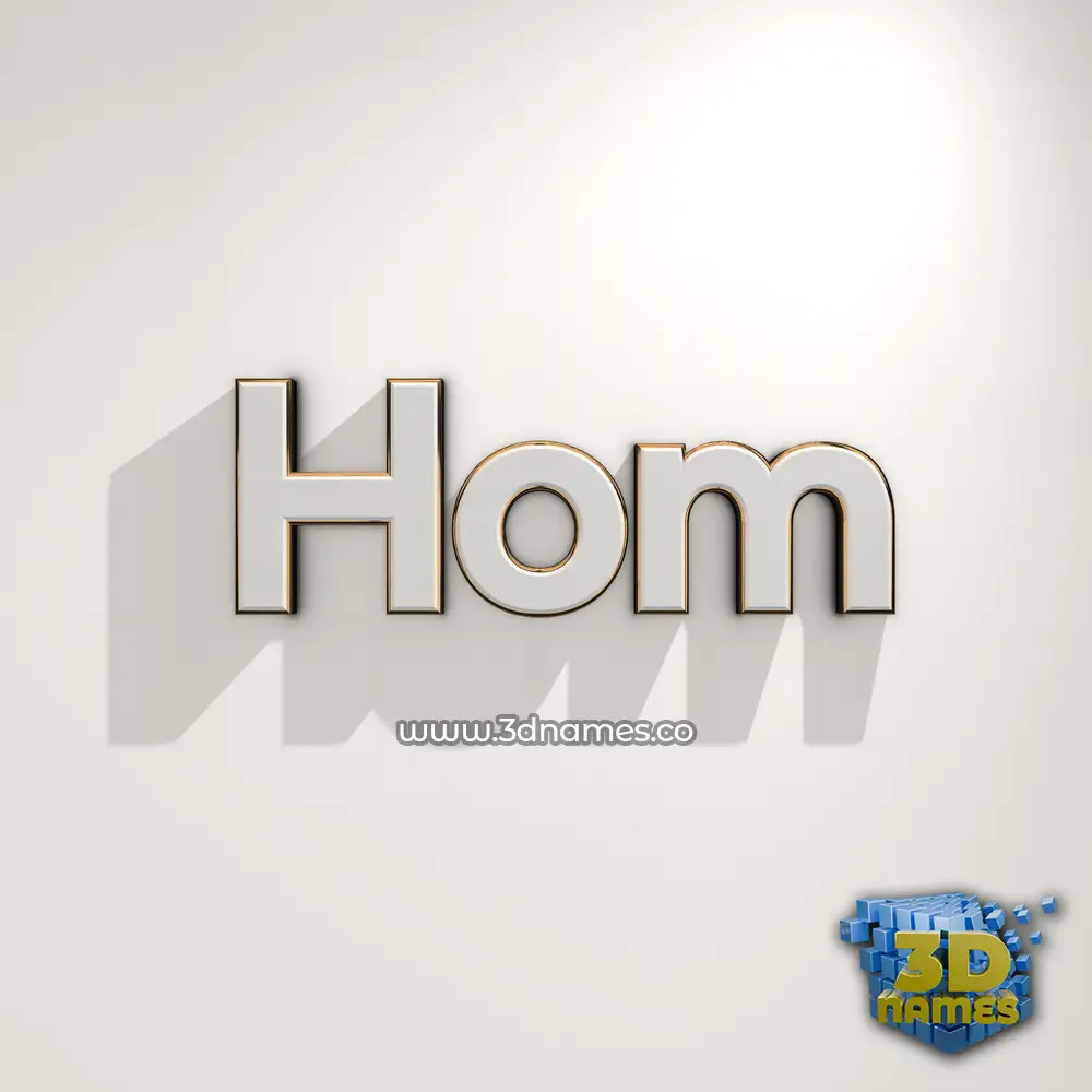 hom in White Logo Warm style - 3D name wallpaper
