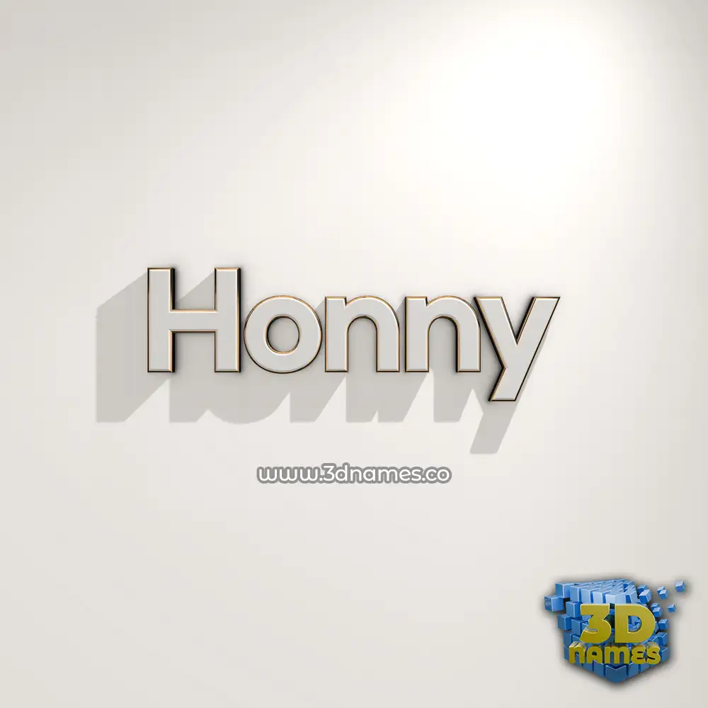 honny in White Logo Warm style - 3D name wallpaper