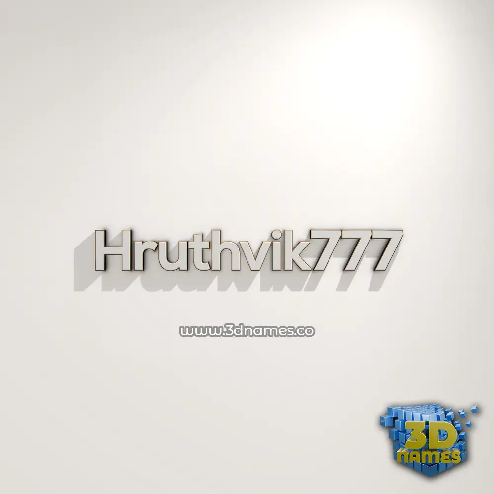 hruthvik777 in White Logo Warm style - 3D name wallpaper