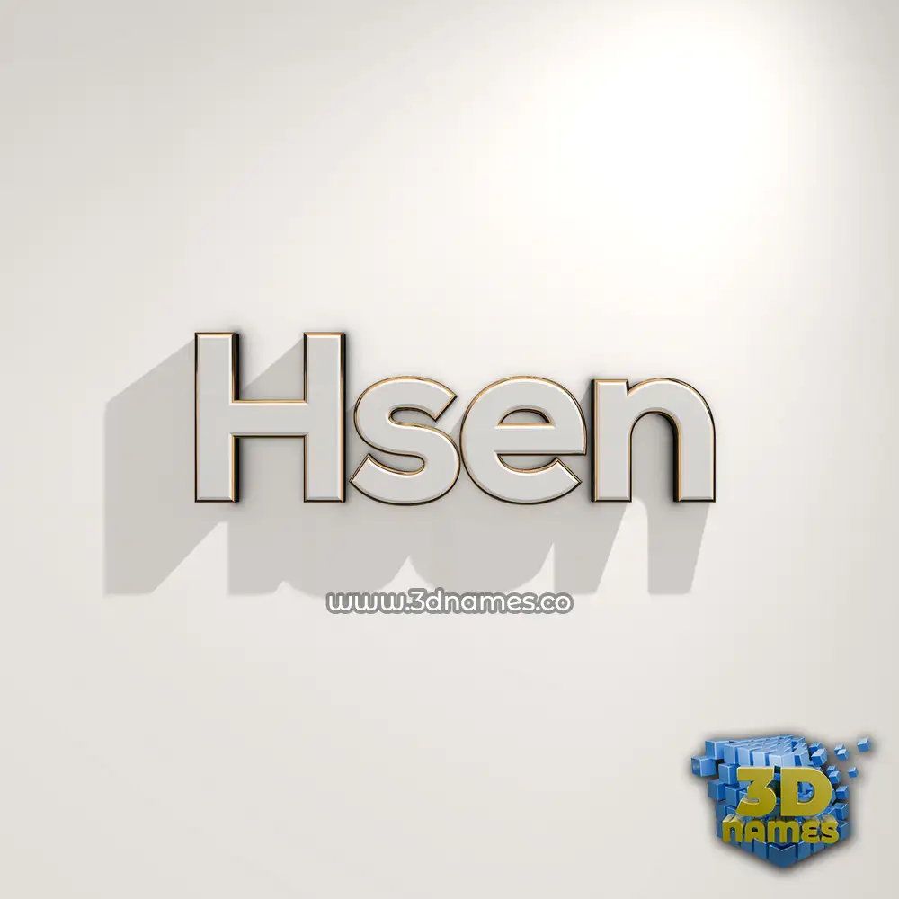 hsen in White Logo Warm style - 3D name wallpaper