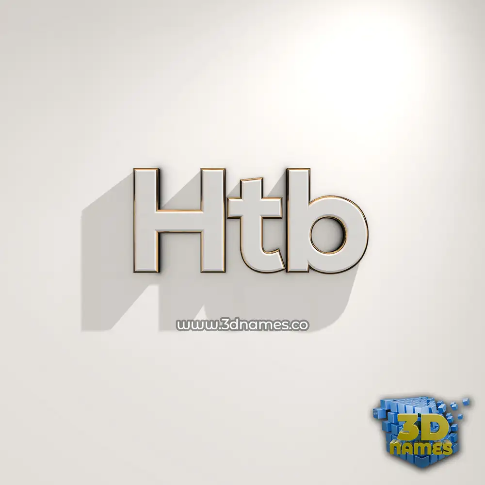 htb in White Logo Warm style - 3D name wallpaper