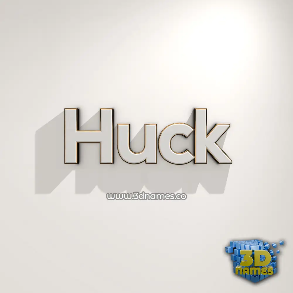 huck in White Logo Warm style - 3D name wallpaper