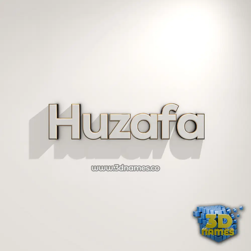 huzafa in White Logo Warm style - 3D name wallpaper