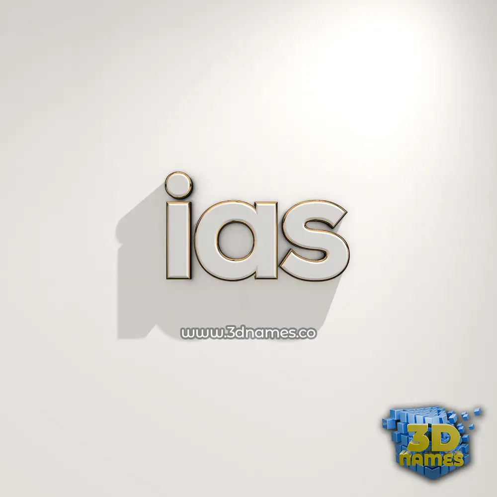 ias in White Logo Warm style - 3D name wallpaper