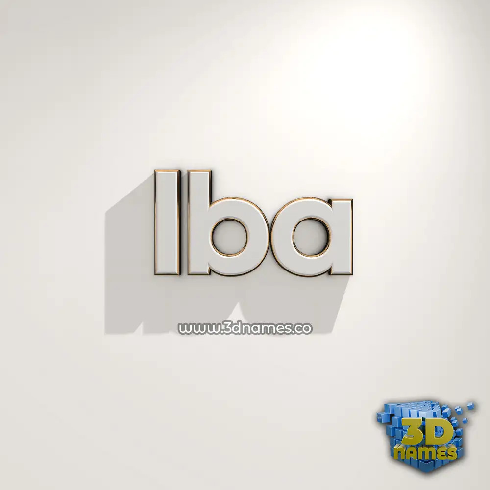 iba in White Logo Warm style - 3D name wallpaper