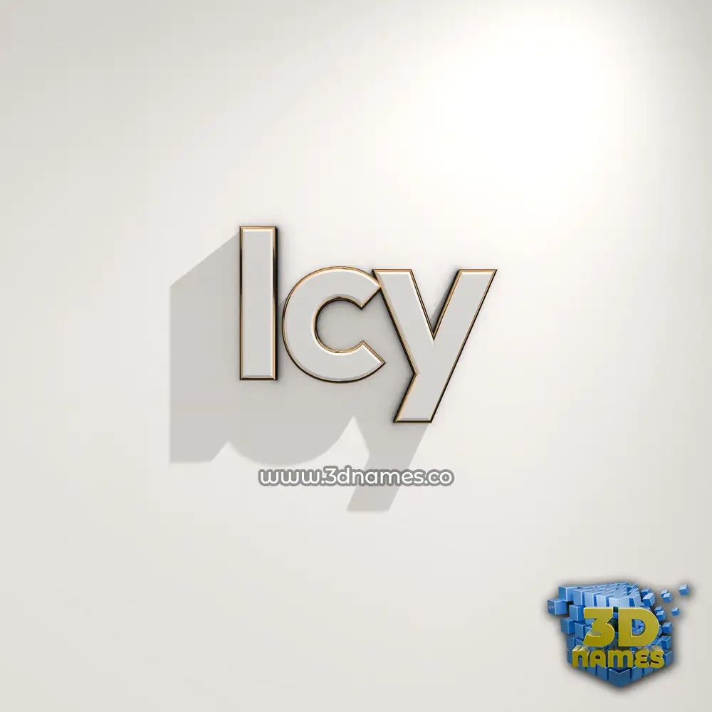 icy in White Logo Warm style - 3D name wallpaper