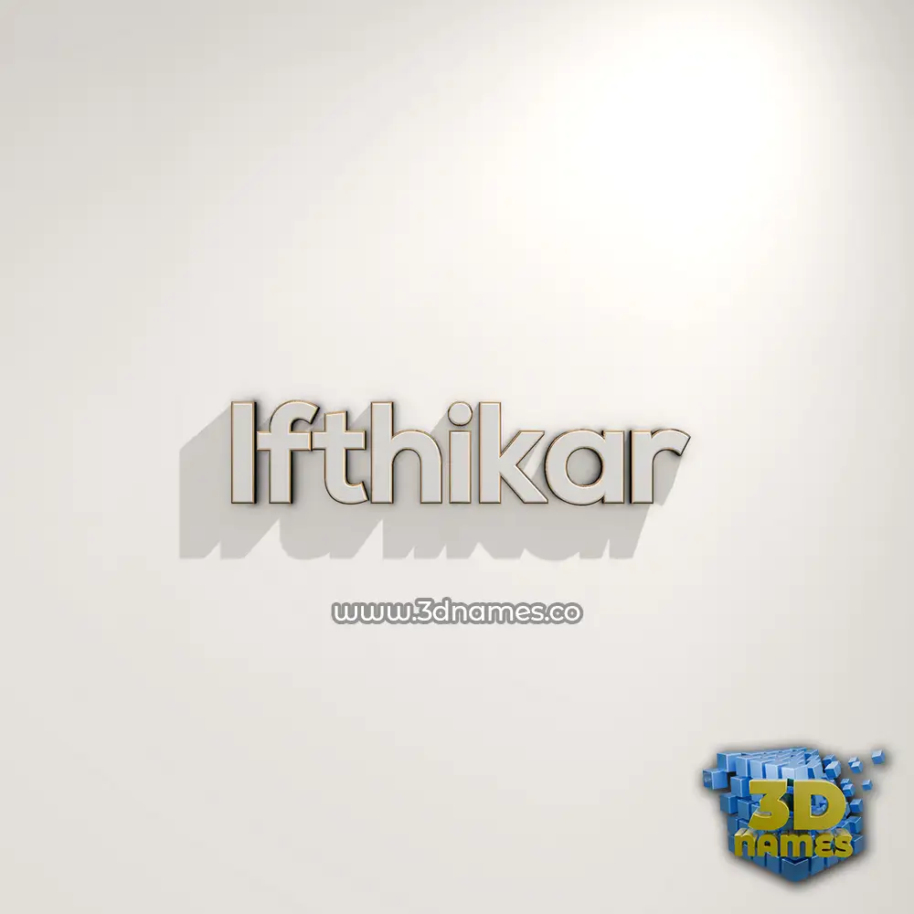 ifthikar in White Logo Warm style - 3D name wallpaper