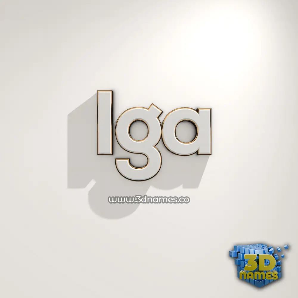 iga in White Logo Warm style - 3D name wallpaper