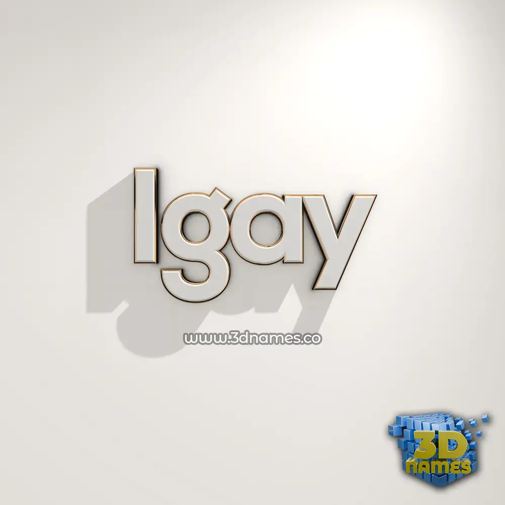 igay in White Logo Warm style - 3D name wallpaper