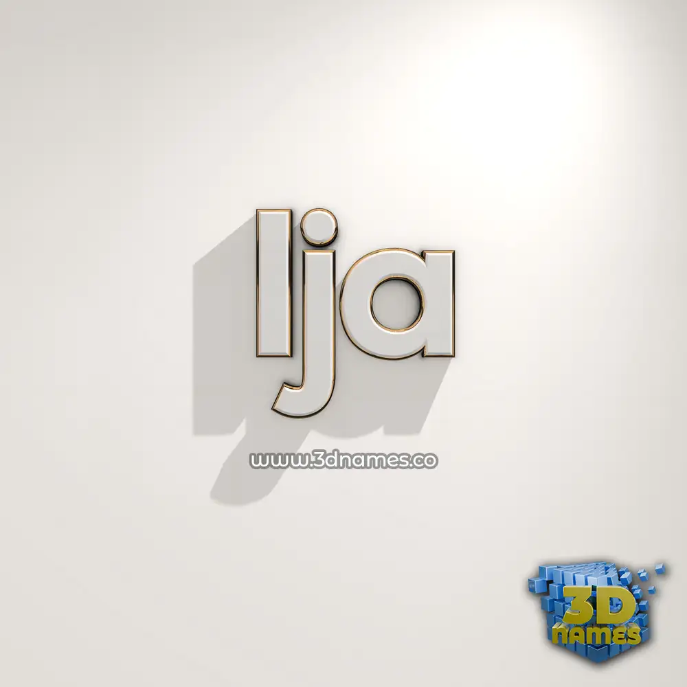 ija in White Logo Warm style - 3D name wallpaper