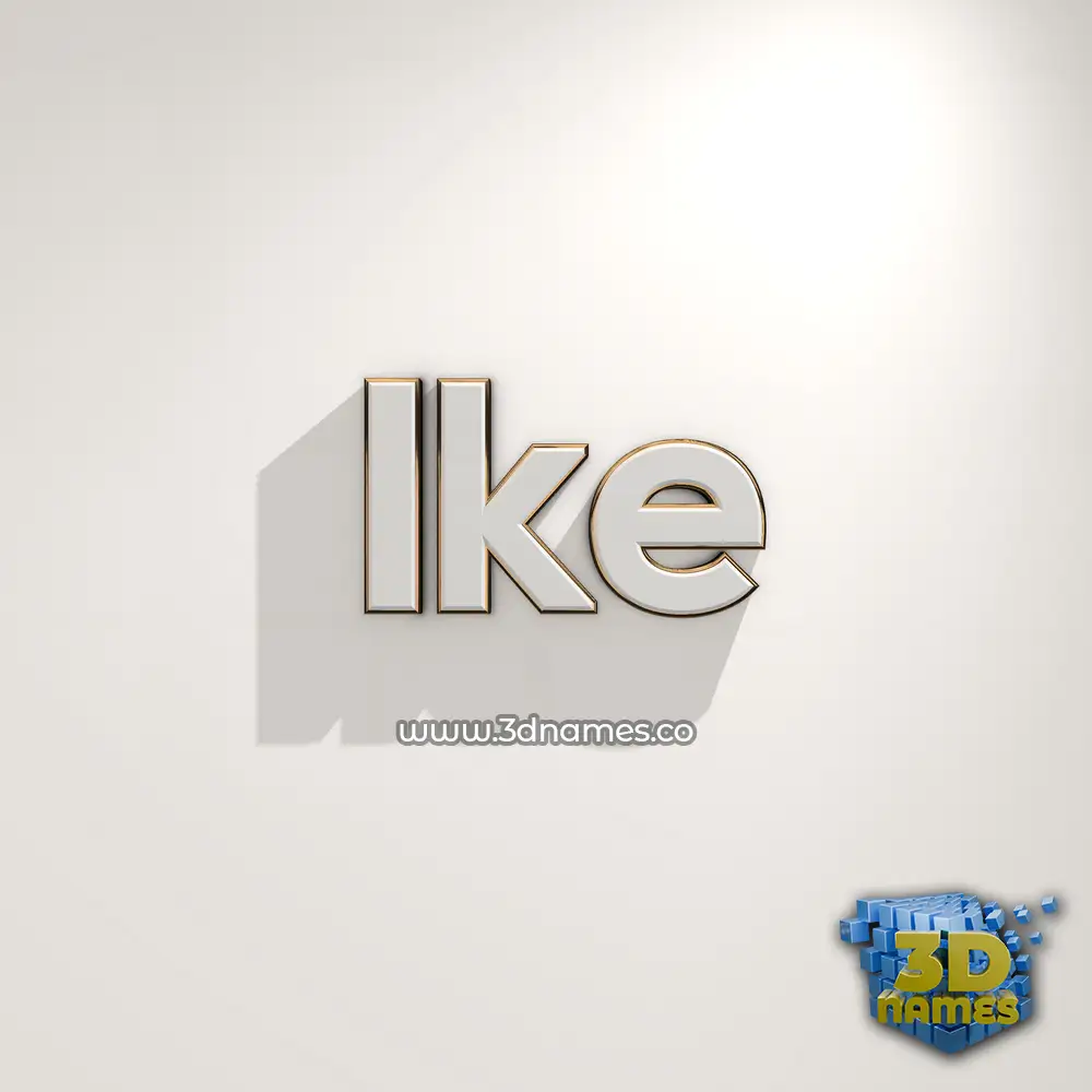 ike in White Logo Warm style - 3D name wallpaper