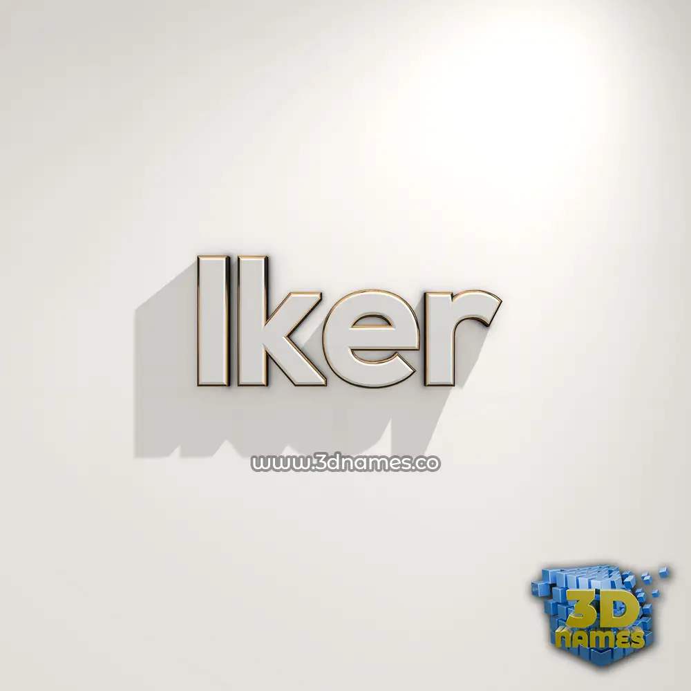 iker in White Logo Warm style - 3D name wallpaper