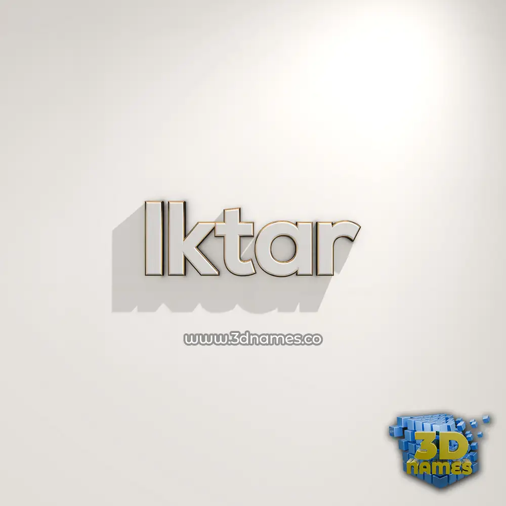 iktar in White Logo Warm style - 3D name wallpaper