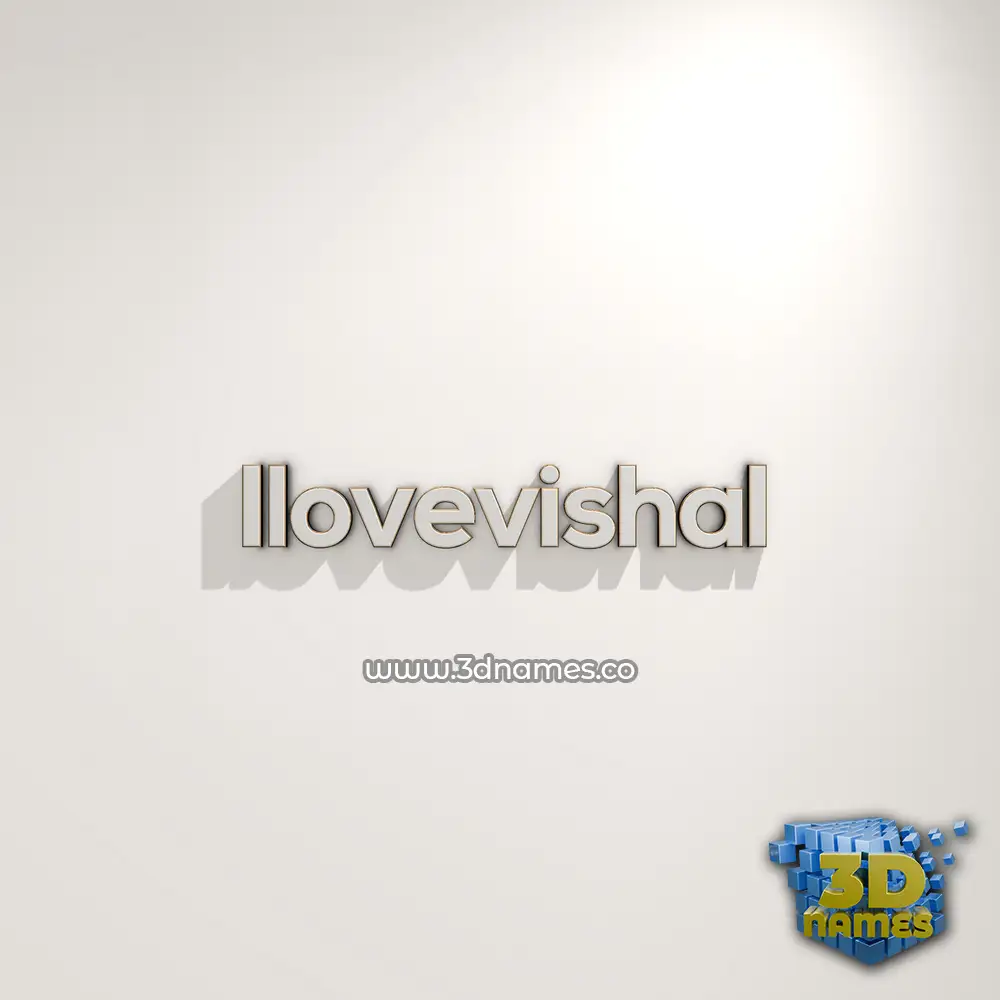 ilovevishal in White Logo Warm style - 3D name wallpaper