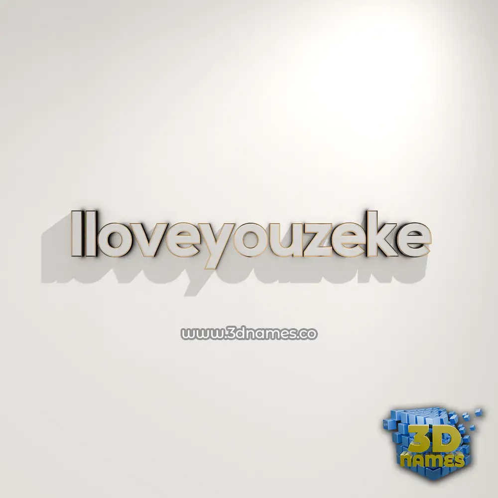 iloveyouzeke in White Logo Warm style - 3D name wallpaper