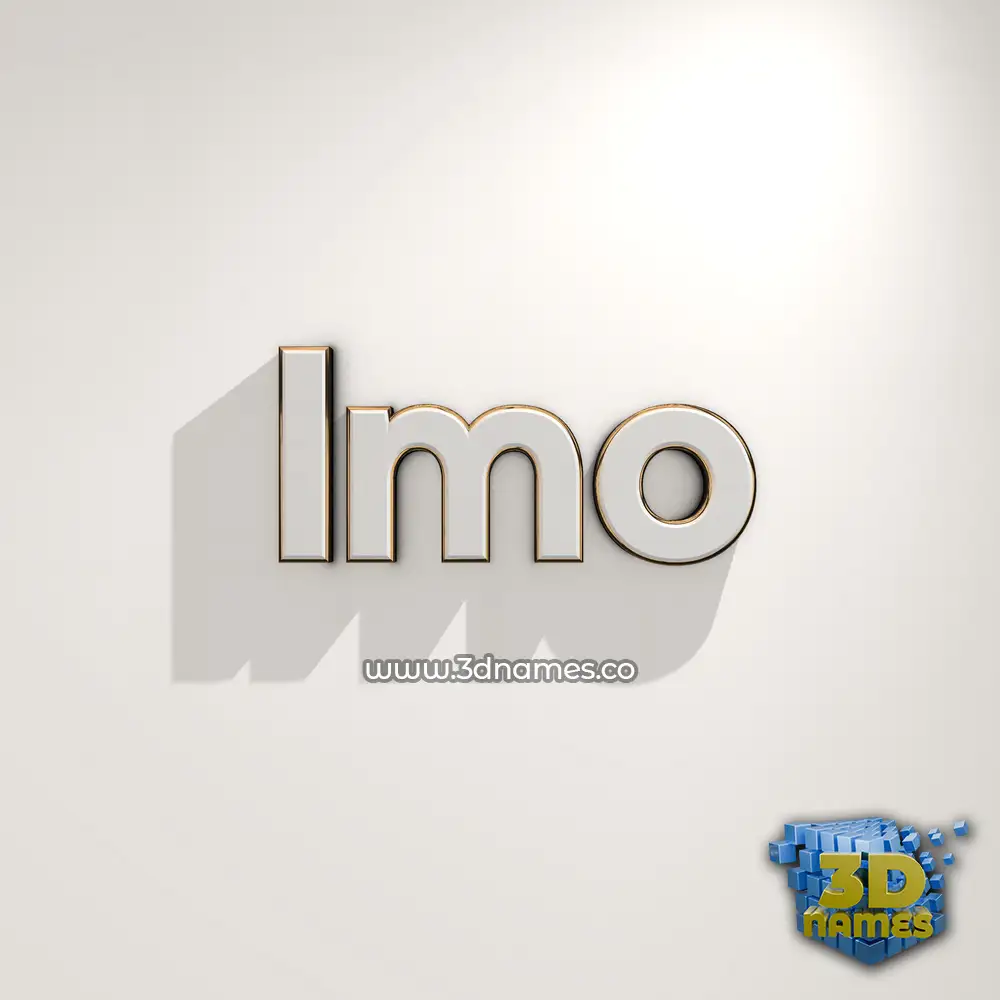 imo in White Logo Warm style - 3D name wallpaper