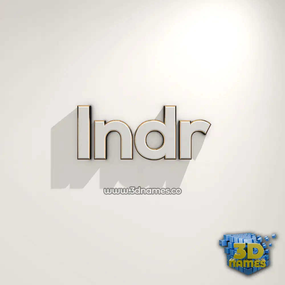 indr in White Logo Warm style - 3D name wallpaper