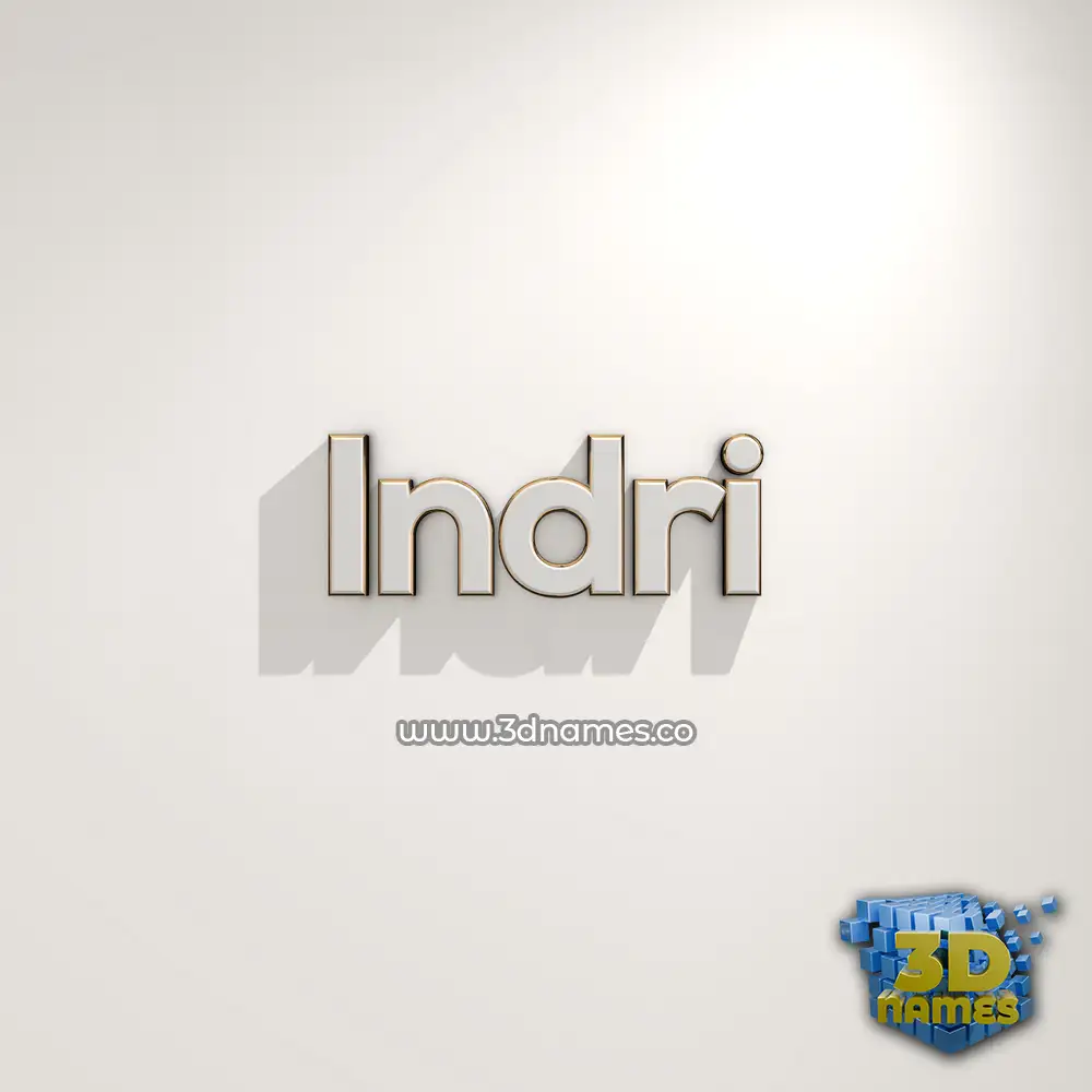 indri in White Logo Warm style - 3D name wallpaper
