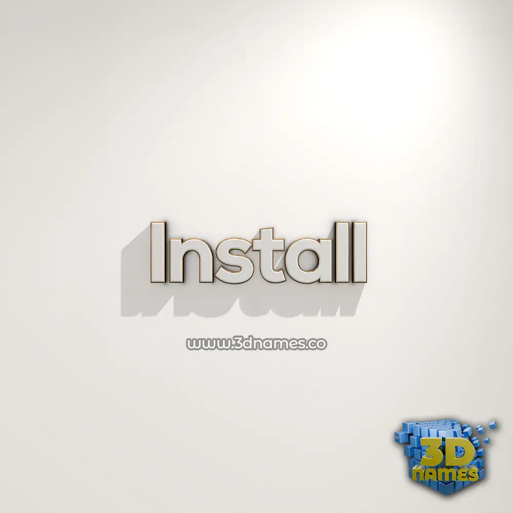 install in White Logo Warm style - 3D name wallpaper