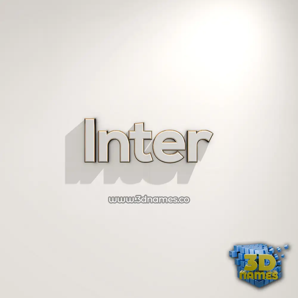 inter in White Logo Warm style - 3D name wallpaper