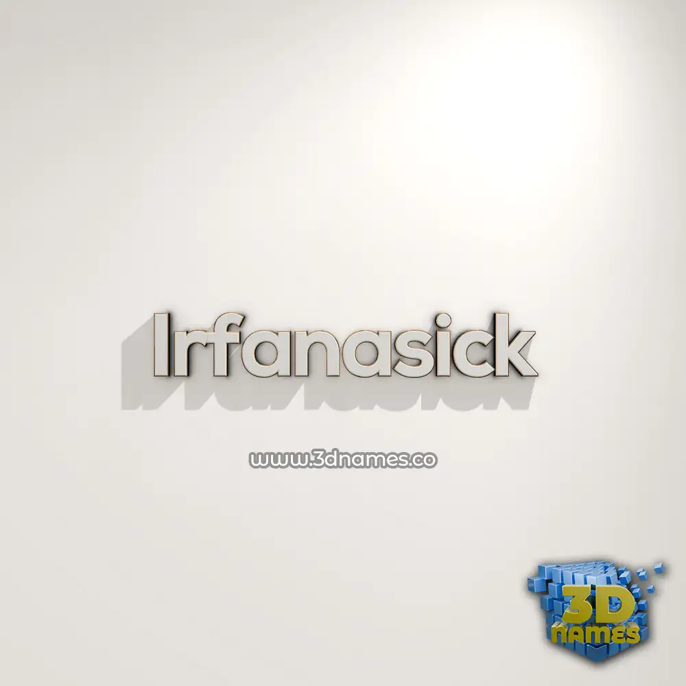irfanasick in White Logo Warm style - 3D name wallpaper