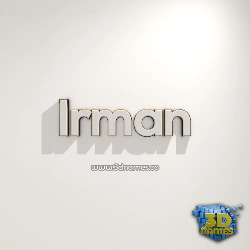 irman in White Logo Warm style - 3D name wallpaper
