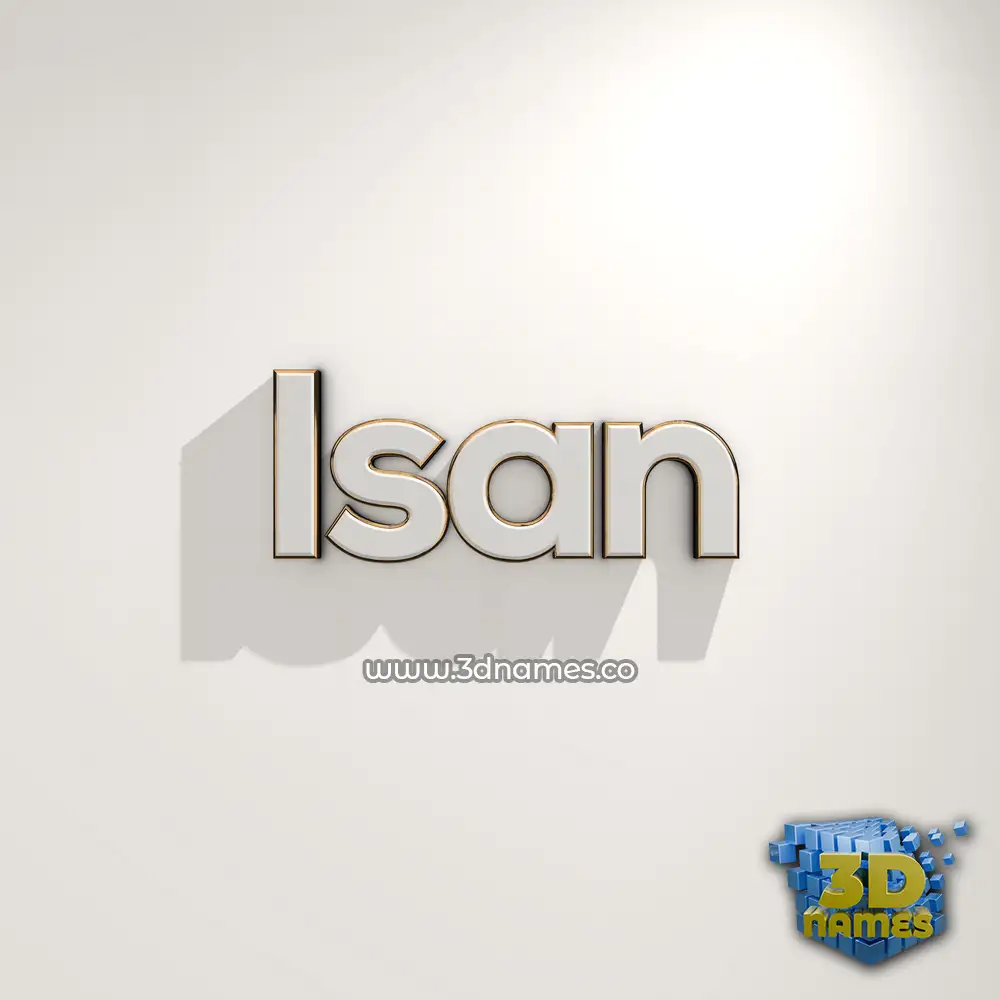 isan in White Logo Warm style - 3D name wallpaper