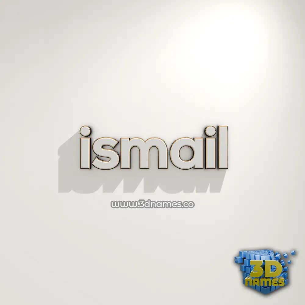 ismail in White Logo Warm style - 3D name wallpaper