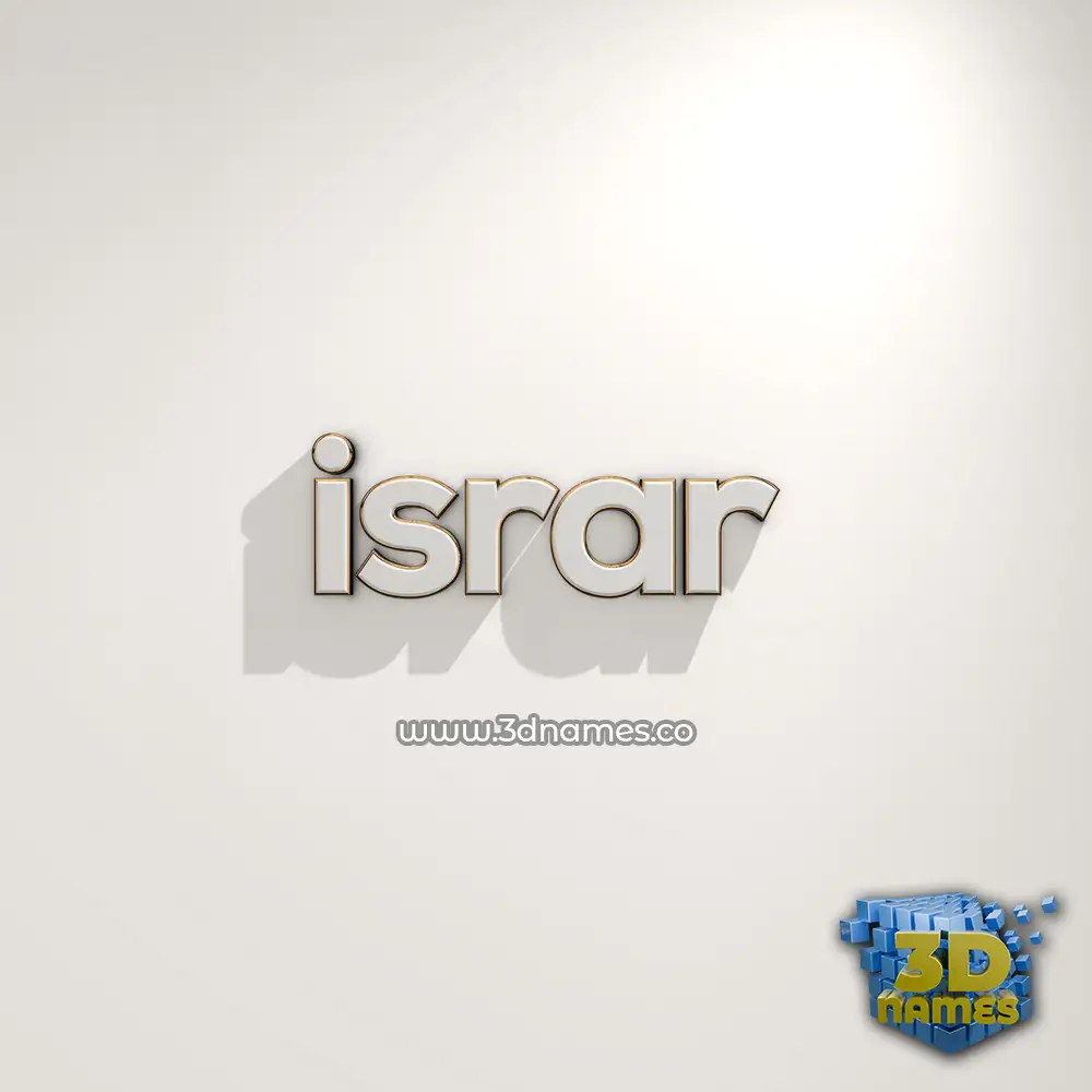 israr in White Logo Warm style - 3D name wallpaper