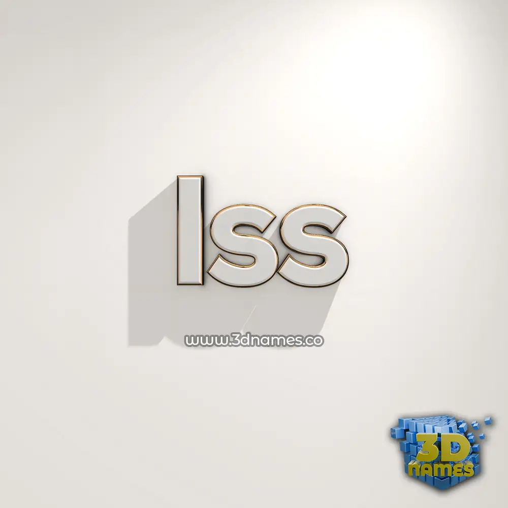 iss in White Logo Warm style - 3D name wallpaper