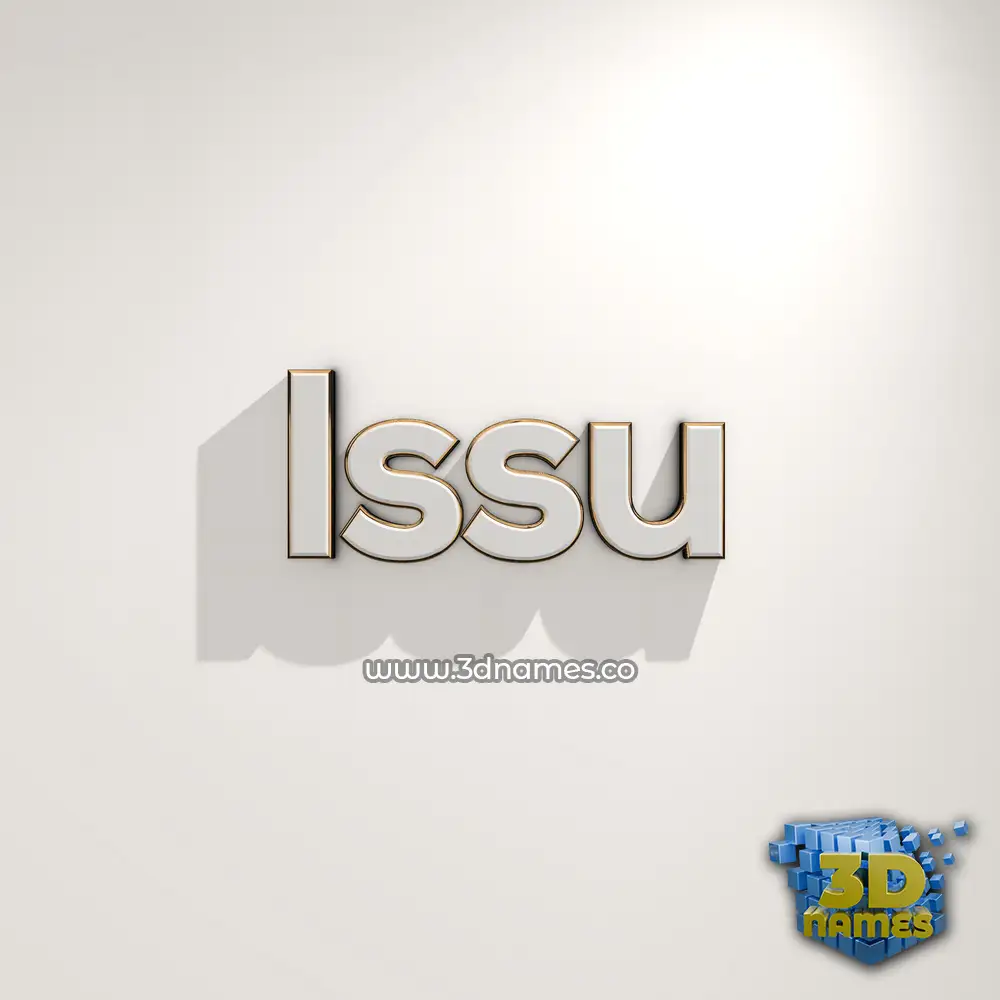 issu in White Logo Warm style - 3D name wallpaper