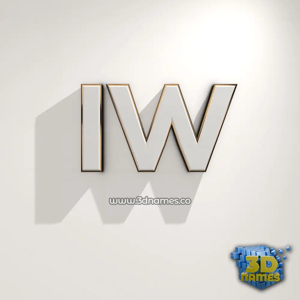 iw in White Logo Warm style - 3D name wallpaper
