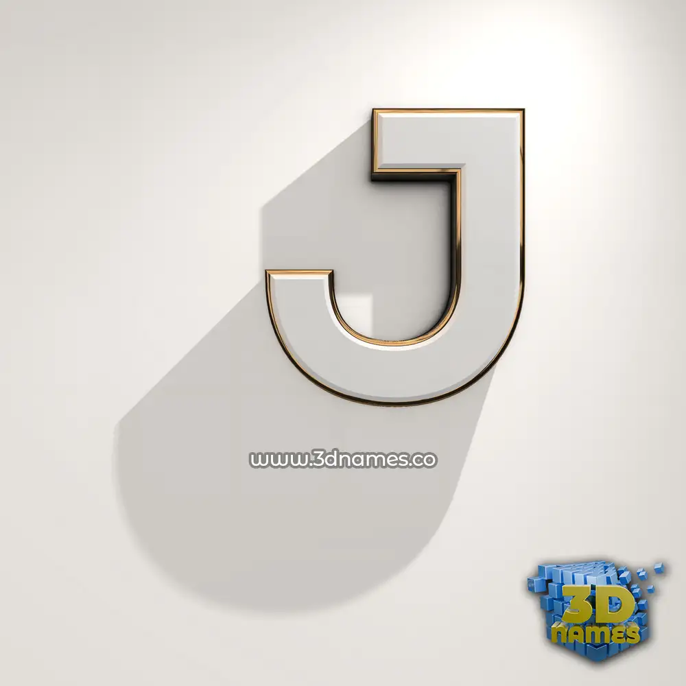 j in White Logo Warm style - 3D name wallpaper