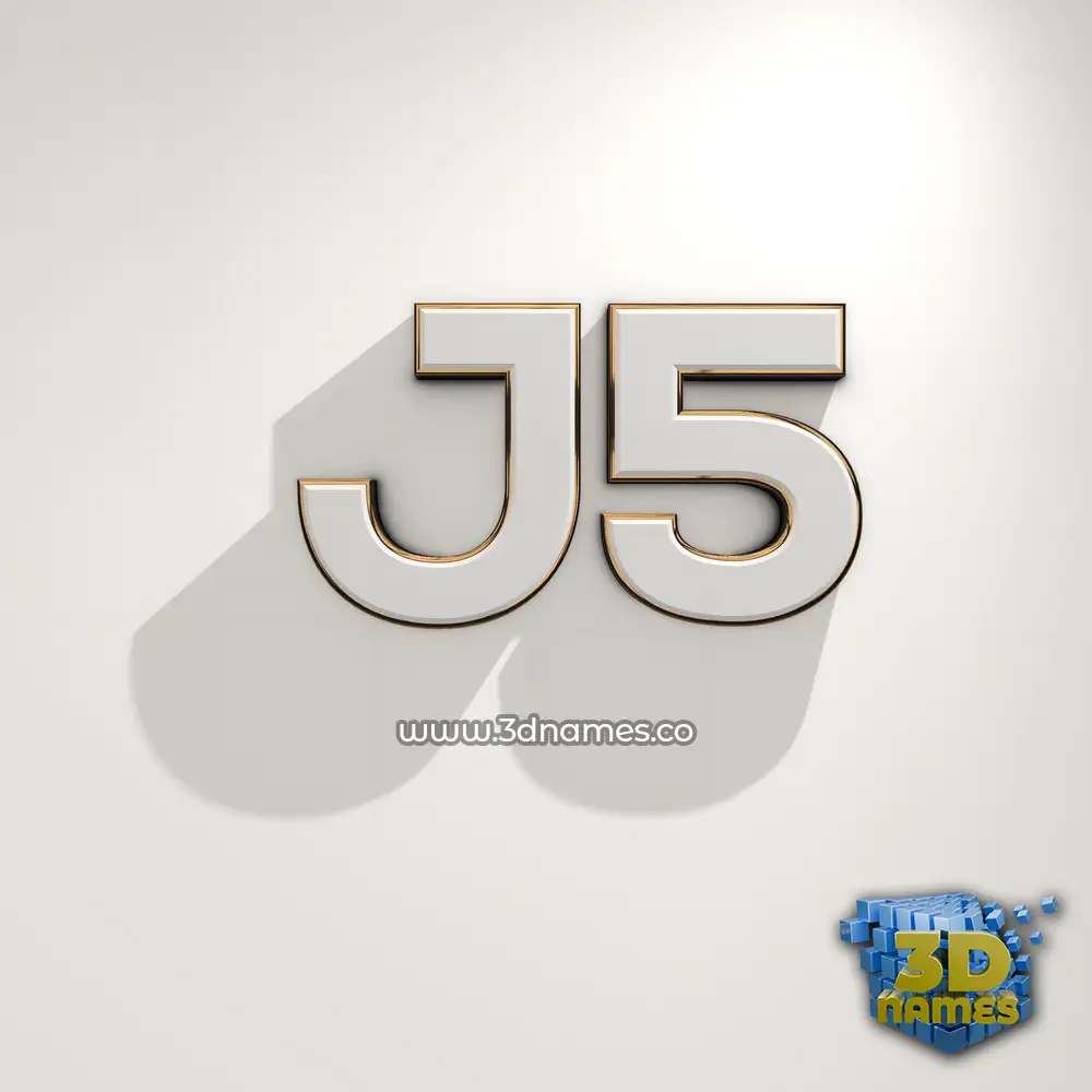 j5 in White Logo Warm style - 3D name wallpaper