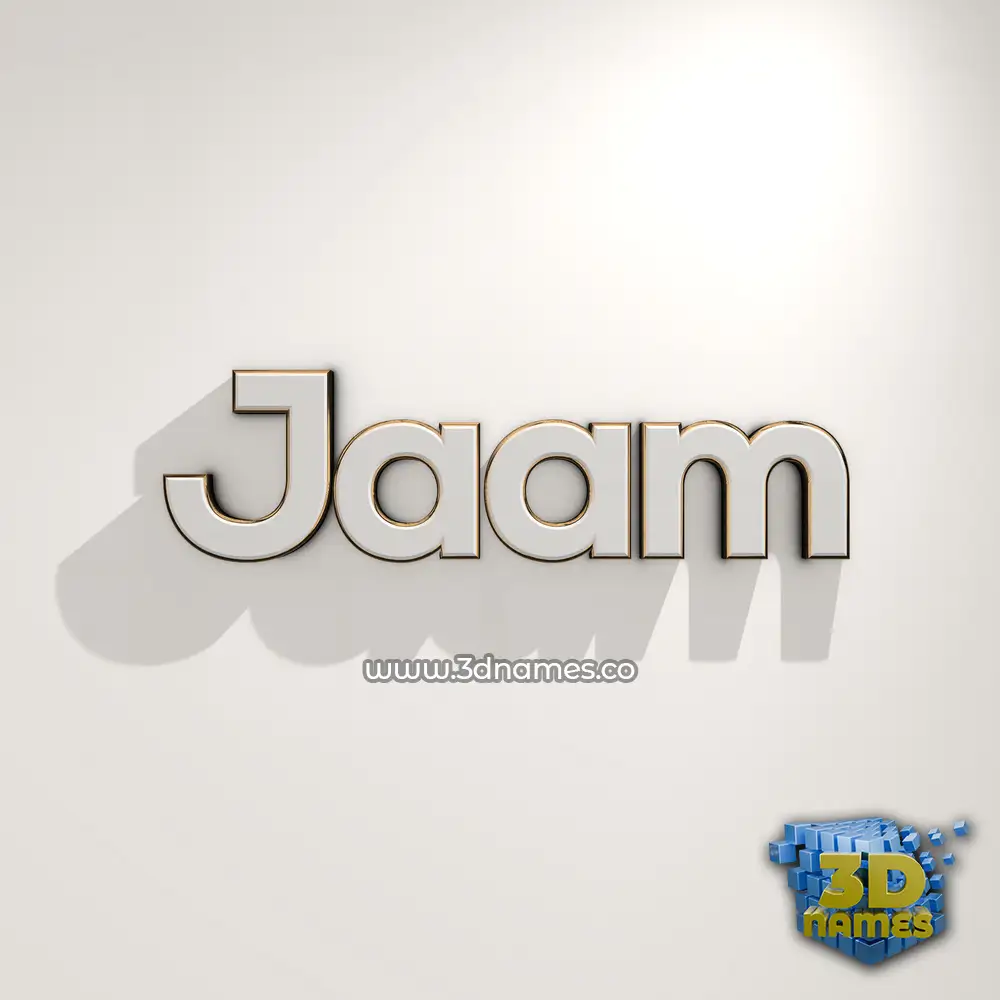 jaam in White Logo Warm style - 3D name wallpaper