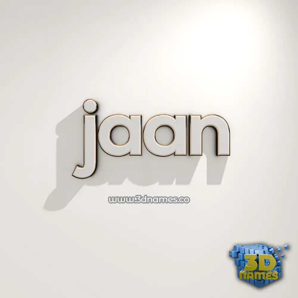 jaan in White Logo Warm style - 3D name wallpaper