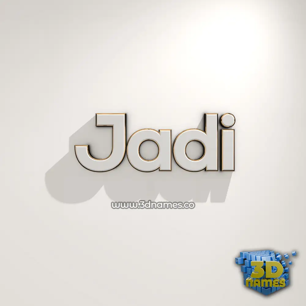 jadi in White Logo Warm style - 3D name wallpaper
