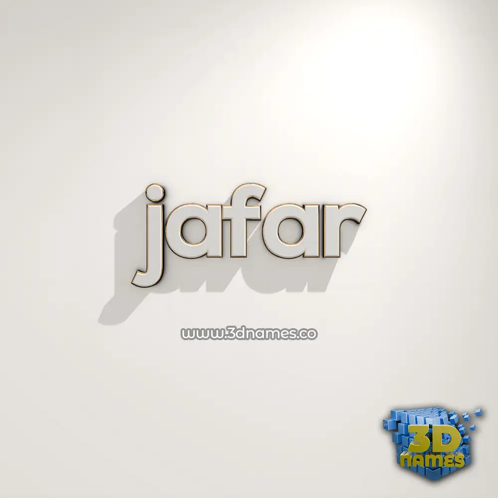 jafar in White Logo Warm style - 3D name wallpaper