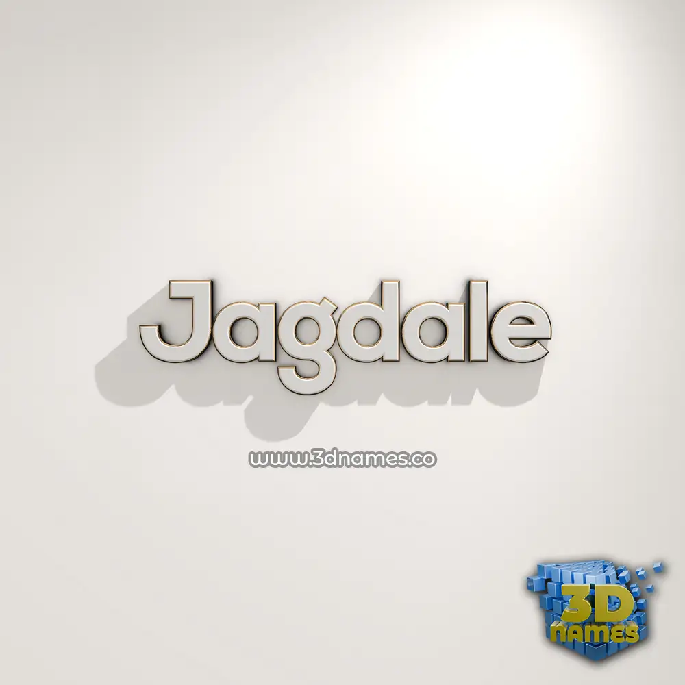 jagdale in White Logo Warm style - 3D name wallpaper