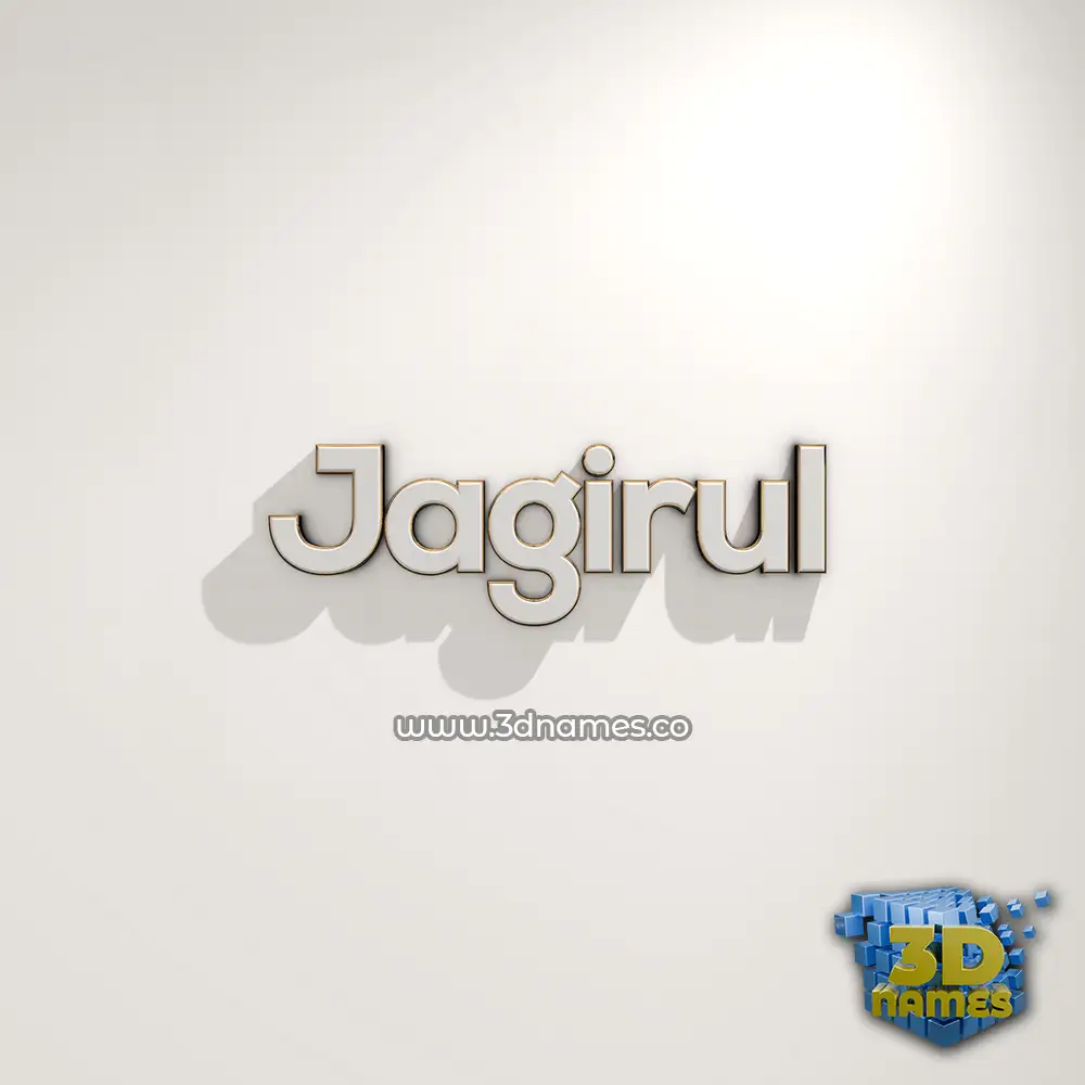 jagirul in White Logo Warm style - 3D name wallpaper