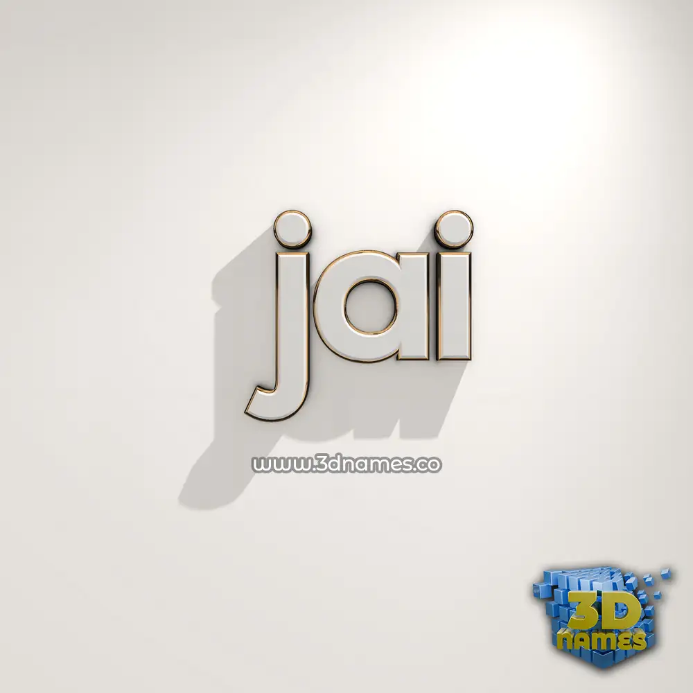 jai in White Logo Warm style - 3D name wallpaper
