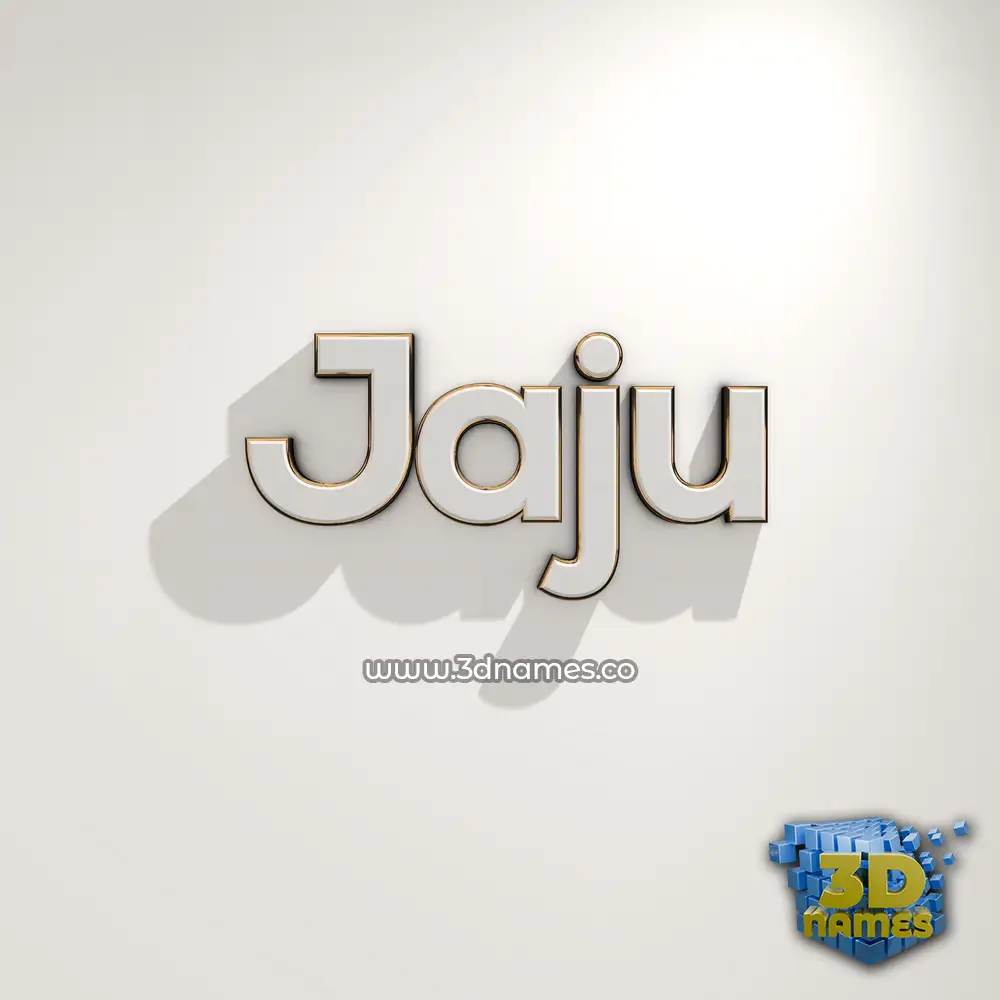 jaju in White Logo Warm style - 3D name wallpaper